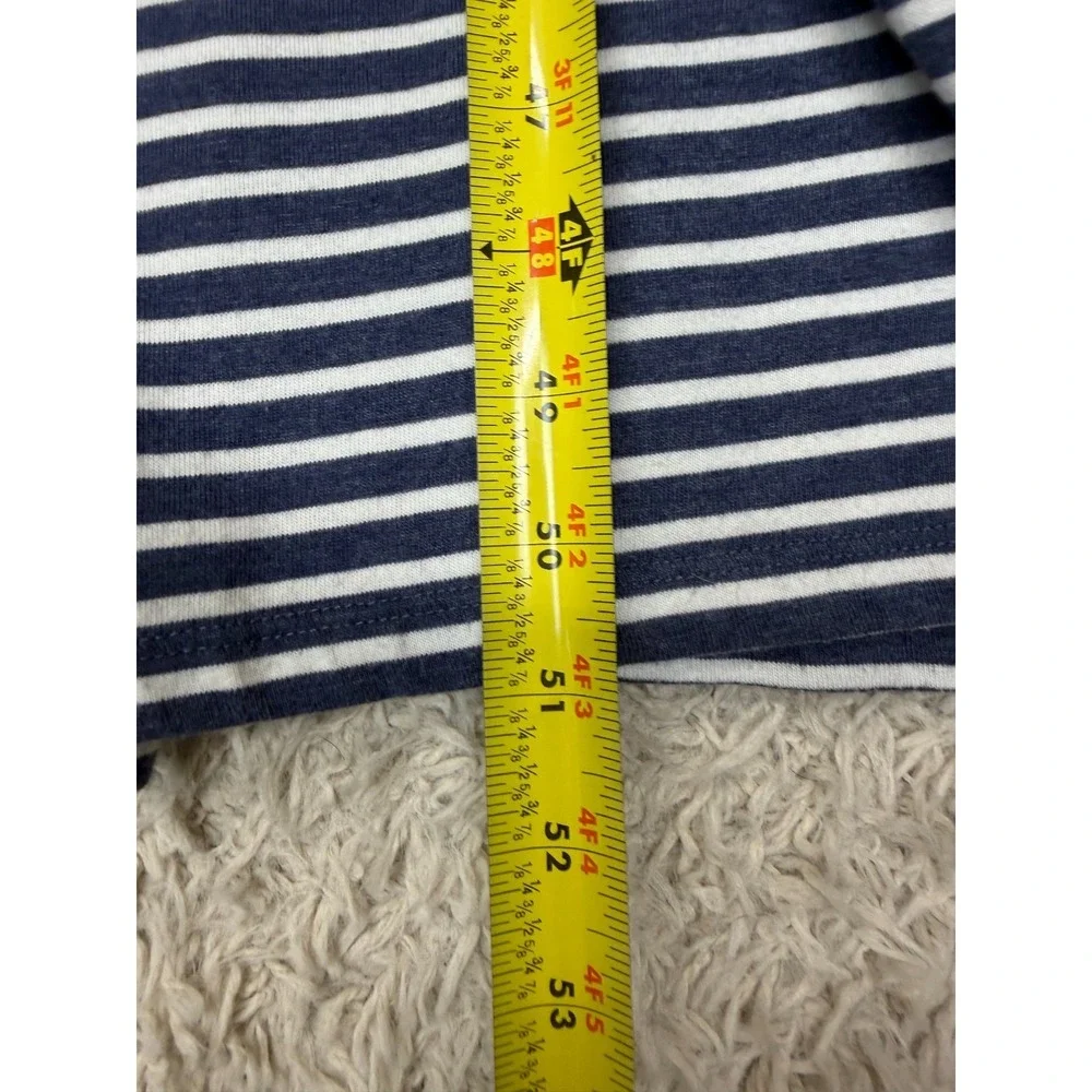 Old Navy Maxi Dress Girls Size XL (14) Blue Striped Double Slit Coastal Summer